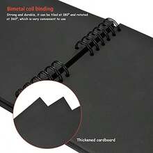 lbum de Fotos Scrapbook, lbumes de Recortes de Bricolaje 80 Pginas, Scrapbook Memoria de Viaje con Pegatinas y Bolgrafos, Regalo para Cumpleaos, Navidad, Pareja, Boda Aniversario, Negro - como se muestra en la figura - Ver 4