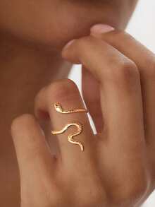 1pc S925 Sterling Silver Smooth Snake Finger Ring, Women's Minimalist Chic Snake Pattern Adjustable Open Ring, Fashionable Versatile Gift