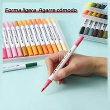 Rotulador acuarelable de 100 colores (0,4 mm/1-2 mm),Rotulador pincel no txico para principiantes,estudiantes,aficionados - 100 COLORES - Ver 4