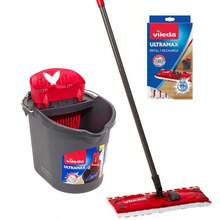 UltraMax Mop & Bucket System With Built-In Wringer, Microfiber Mop Head & PowerZone Scrubber - Red - View 10