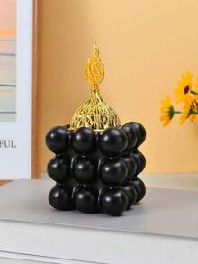 1pc Resin Crafted Gold/White/Black/Magic Cube Shaped Candle Holder, Creative Home Decor Geometric Cube Candle Stand, Valentine's Day Gift - Multicolor - View 13