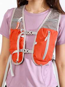 轻便透气吸汗跑步背心，配有可调节水袋背包，适合越野跑、马拉松、慢跑、骑行（仅含背包，不含水袋）