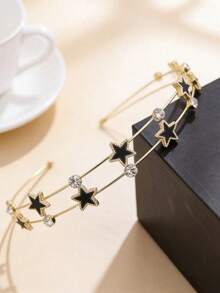 1 st/2 st stjärnor mån pannband dubbel pärla strass pannband tryck hår super fe hårkort söta enkla håraccessoarer - Multifärgad - Visa 9