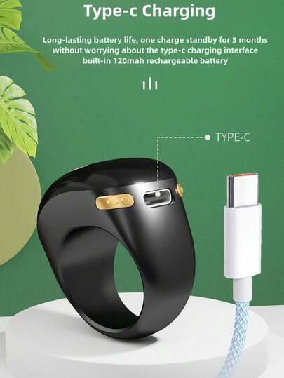 1个可调节ABS树脂指环计数器 - 便携式电子计数工具，带闹钟、日期显示和祈祷提醒功能