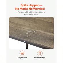 Bar Table, Sturdy Metal Frame High Top Pub Table, Small Kitchen Dining, Cocktail Coffee Counter Bar Height Desk, Easy To Assemble, 24x24x36 In, For Living Room Party, Rustic Brown And Black - 24x24x36 Inches - View 6