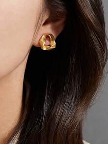 5对复古法式优雅奢华几何耳钉套装，适合少女日常及节日佩戴 - 幾何 - 查看 5