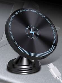 15W Magnetic Wireless Car Charger, Fast Charging Compatible With Apple & Android Smartphones, Phone Holder - Magnetic Wireless Charging - View 1