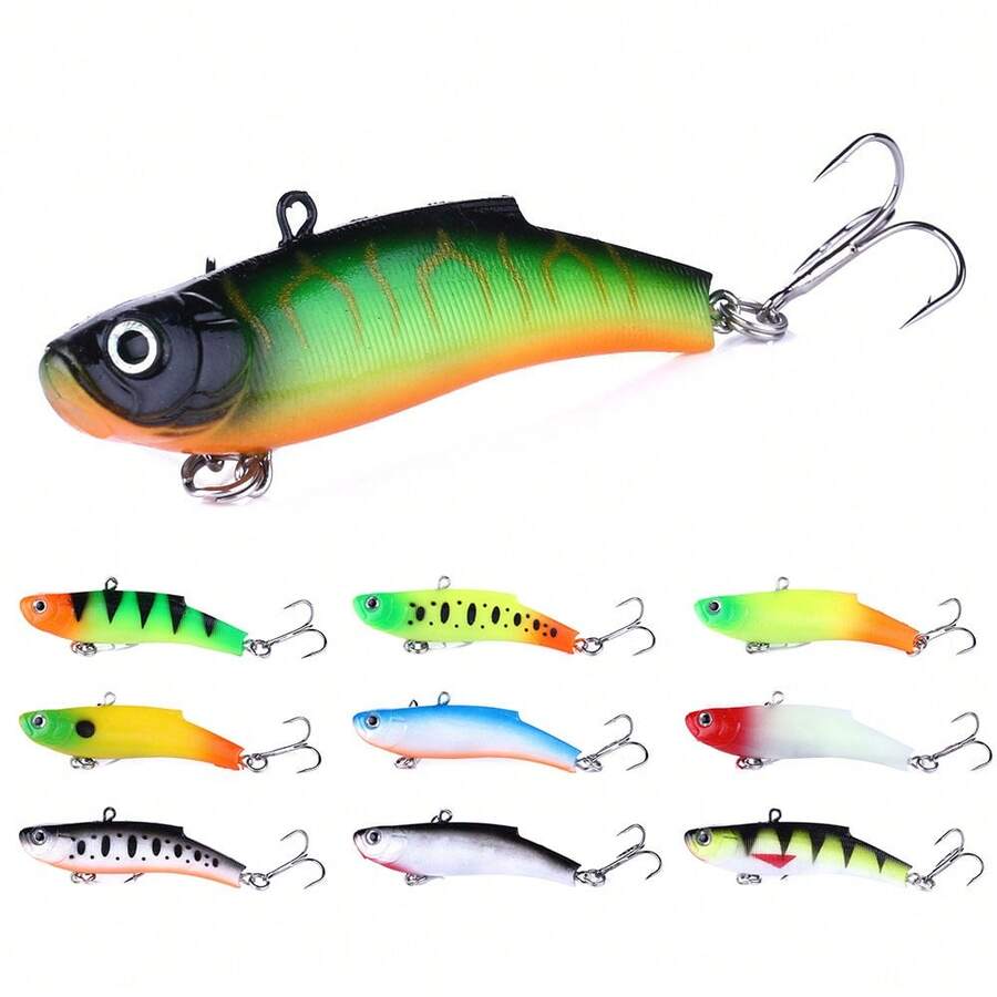HENGJIA 2Pcs Winter Ice Fishing Lure 7cm 17g Sinking Wobbler Artificial Soft VIB Vibration Bait Crankbait Bass Trout Carp Fishing - Multicolor - View 1