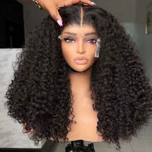 38 40 Inches Deep Curly Bob Wig 13x4 13x6 Transparent Lace Frontal Wigs Human Hair 200% Density Curl Lace Front Wig Brazilian Pre Plucked With Baby Hair Human Hair Wigs For Women Natural Black Color - Natural Black - 查看 2