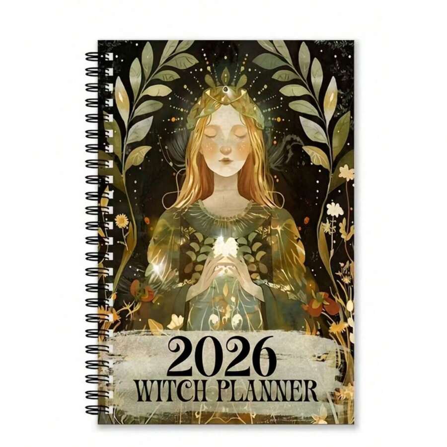 Planificador de la Bruja 2026: Calendario Lunar + Páginas en Blanco de Tarot + Portada Inspirada en la Naturaleza, Infúndelo en Tu Vida Diaria, Sana Tu Ansiedad "Fuera de Control" - Multicolor - Ver 1