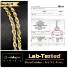 Holylegend 14K-Plated Rope Chain Necklace Women And Men,Upgraded Shine, Faceted Cut, Tarnish-, Goldstone Necklace 6mm/8mm, 22/24 Jewelry - 寬 6 毫米,長 22 英寸 - 查看 9