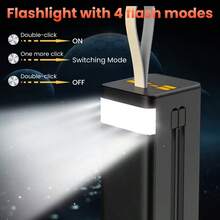 29800mAh/50000mAh 4USB Ultra Large Power Bank. With Built-In Cables, LED Light, Portable, Fast Charging, Emergency Power Bank For Outdoor Travel - US B Type Plug(110-127V) - View 4
