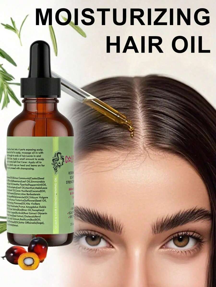 1瓶迷迭香薄荷护发油，适合所有发质，滋养干燥受损发质，令秀发柔软亮泽。 - 迷迭香 - 查看 1