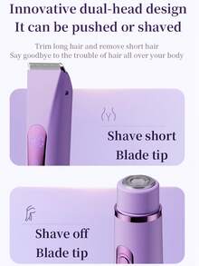 GENAI 女士电动体毛修剪器，双头可充电式脱毛器，适用于腋下、腿部、手臂和比基尼部位 - 彩色 - 查看 2