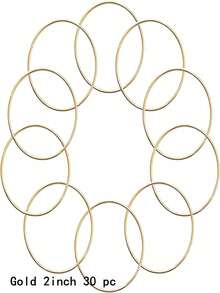 10/15pcs 2/3/4 Inch Metal Rings, For Handmade Crafts, Gold/Silver Round Rings, Floral Weaving Rings, Dreamcatcher Rings, Suitable For Christmas, Wedding Wreath Decor, Wall Hanging Crafts - Gold - View 24