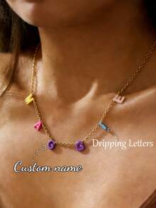 Dây chuyền chữ cái bong bóng 3D dễ thương tự thiết kế, mặt dây chuyền chữ cái in hoa A-Z cá nhân hóa, quà tặng đơn giản cho sinh nhật, đám cưới, lễ đính hôn, ngày Valentine, trang sức dành cho nữ. - Dầu nhỏ giọt phân đoạn - Xem 9