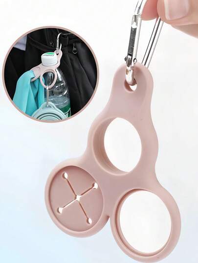 3-håls silikonklämma för vattenflaska, bärbar silikonkrok, unisex, vattenflaskhållare för utomhuscamping, lämplig för vattenflaskor, ryggsäckar, vandring, resor, campingtillbehör, ryggsäckstillbehör, resetillbehör