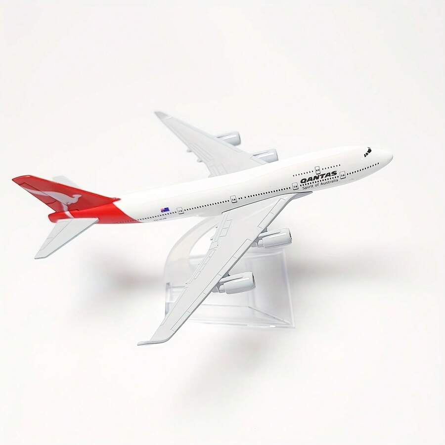 1:400 Scale Australian Themed Boeing 747 Aircraft Model, Suitable For Display Collection, Ideal Gift - Red and White - View 1