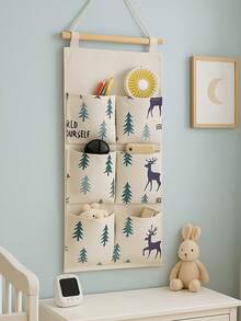 1个多功能浴室内衣收纳袋，北欧风格悬挂式收纳袋，壁挂式布艺整理袋，用于房间整理 - 彩色 - 查看 5