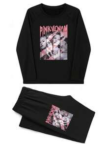 "Pink " Pajama Set | Luxuriously Snug Hug | Upgrade Sleep |  For Home & Vacation - Black - View 1