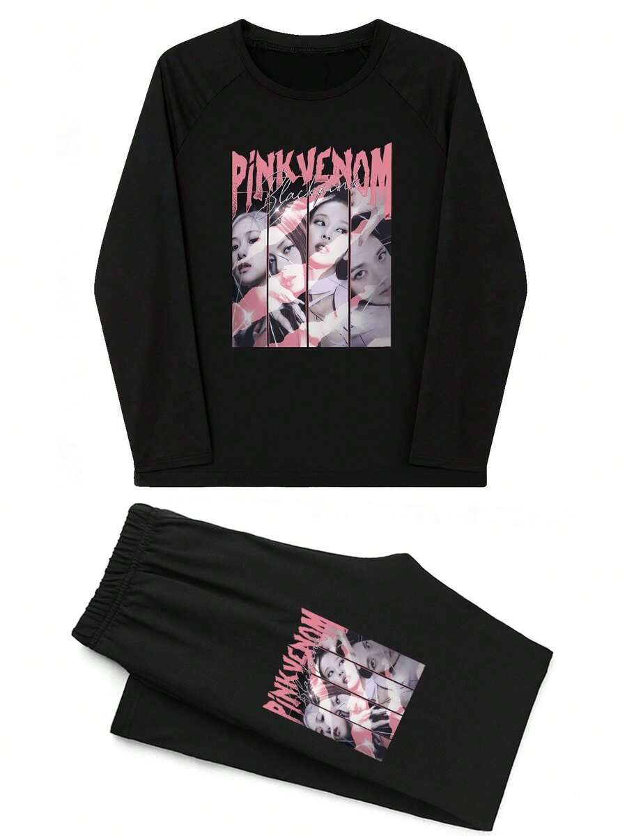 "Pink " Pajama Set | Luxuriously Snug Hug | Upgrade Sleep | For Home & Vacation - Black - View 1