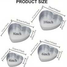 Shape Cake Mold - Circular/Heart-Shaped Baking Tray (4/6/8/10 Inches) Thickened Aluminum Cake Pan - Suitable For Valentine's Day, Wedding, Birthday Parties - Heart-Shaped Cake Mold - Multicolor - View 6