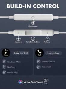 USB-C 耳机，有线耳机，带音量控制和降噪功能，HiFi 立体声有线耳塞，兼容 17/Air/16/15 Pro Max、iPad Pro 2022、Galaxy S23/S22 Ultra、Pixel 7/6，USB-C 有线耳机，入耳式 Type-C 耳机，带麦克风，兼容苹果设备，兼容 15/16/17、iPad、Galaxy A16/A56/S22/S24、Pixel - 白色 - 查看 5