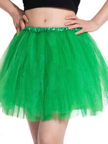 1pc 3Layers Neon 80s Tutu For Women Princess Tutu Skirt Birthday Party Tutu Dress Up Christmas Tutu Skirt Holiday Festival Mardi Gras Costume, Ballet Dress Up For Costume Party And Stage Performance, Festival Performance Dress-Up Skirt, Ballet Dance Performance Costume, Party Gift Valentine's Day Accessories - Hot Pink - View 6