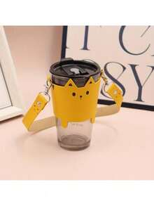  Water Bottle Handle Strap Water Bottle Sling Carrier Holder Strap Mug Tumbler Holder Cute Cat Design Anti Scalding Hand-Held Handheld Cup Sleeve