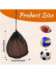 Portable Basketball Net Bag, Multifunctional Drawstring Sports Bag, Foldable Basketball Net Bag, High-Quality Drawstring Sports Ball Bag Suitable For Basketball, Water Polo, Soccer, Volleyball (Bag Only) - Multicolor - View 5