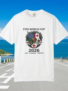 FI FA World Cup 2026 Logo T-Shirt USA Canada Mexico Soccer - 白色 - 查看 1