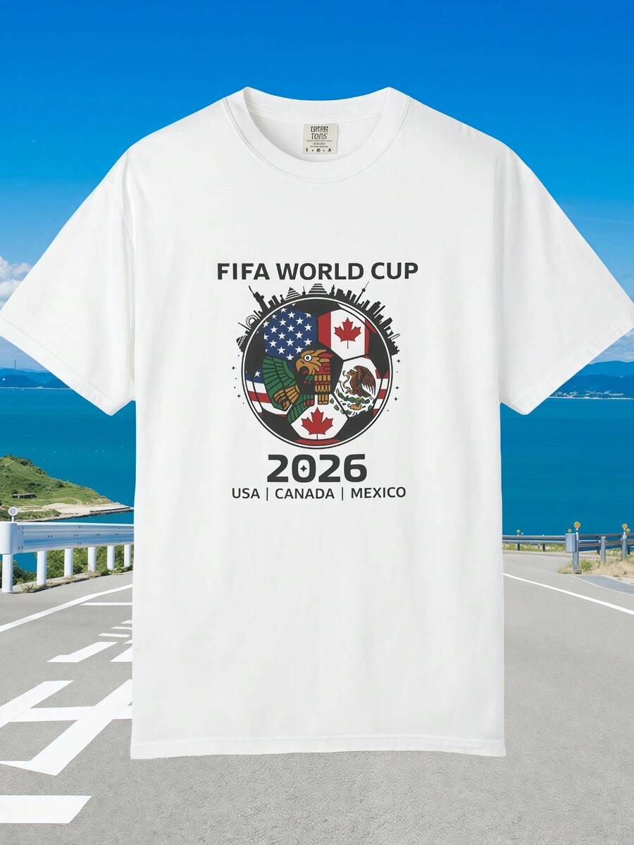 FI FA World Cup 2026 Logo T-Shirt USA Canada Mexico Soccer - 白色 - 查看 1