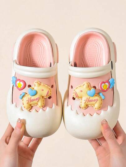 صنادل كاجوال مريحة وخفيفة للأطفال بتصميم كرتوني لطيف على شكل حصان مع قاع ناعم، أحذية شاطئ مريحة من الإيفا للاستخدام الداخلي والخارجي للبنات