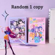 1pc Random Girl Group Sketch Book, K-POP Girl Group Character Miraru Mica, Cartoon Girl Coloring Book - Multicolor - View 8
