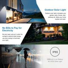 42 LED Solar Wall Light, IP65 Waterproof, 3 Lighting Modes, Wider Illumination Range, Motion Sensor, Automatic Dusk To Dawn, Solar Powered, Great For Halloween, Father's Day Gifts - White Light - View 8