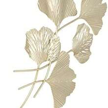 Decoracin de pared de hoja de rbol de metal, hojas de ginkgo 3D, escultura de pared colgante, arte floral de metal decorativo para el hogar, sala de estar, bao, decoracin interior y exterior - como se muestra en la figura - Ver 6