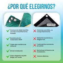 CYPNMalla Sombra Reforzada 4x3 con Triple Ojal con 4m de Lazo Toldo Solar para Jardín Maya Sombra 95% Protección UV Carpa Resistente al Sol para Exterior 4x3 HDPEFashion - 224518620 - Ver 7