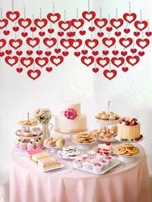 40个装，情人节装饰红色爱心闪亮漩涡挂饰，浪漫情人节成人家居室内墙面装饰，婚礼订婚周年纪念装饰 - 彩色 - 查看 3