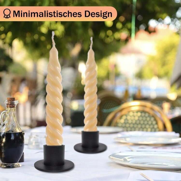 STARhome Set di 3 portacandele in metallo nero per candele, LED o tealight, decorazione da tavolo per tavolo da pranzo, bagno, decorazione da cucina, portacandela antivento