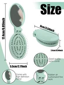 可折叠旅行镜发梳 便携式折叠口袋发梳 迷你梳子 小巧旅行按摩梳 男女通用 - 彩色 - 查看 8