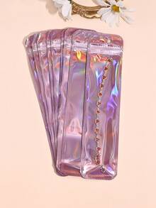 50 chiếc Túi quà tặng laser dài màu hồng bóng thời trang, Túi đựng trang sức có thể tái sử dụng, Bao bì quà tặng cho tiệc và ngày lễ - túi đóng gói - Xem 9