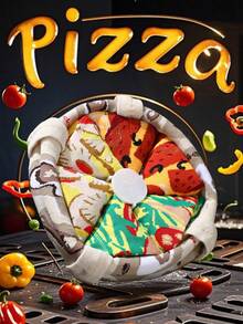 4 paia di calzini multicolore a metà polpaccio, unisex e per coppie, design morbido e creativo a tema pizza e cibo, comodi e versatili, adatti per compleanni, San Valentino, Pasqua, Ramadan, appuntamenti, riunioni di famiglia, feste e vacanze