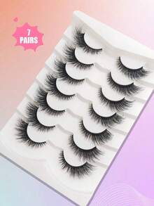7 Pairs Cat Eye Lashes Faux Mink Eyelashes Winged End Eye Elongated Eyelashes Fake Lashes Soft Natural Long Full Strip Lashes Strip Lashes,Lashes,Eyelashes,Fake Lashes - Multicolor - View 8