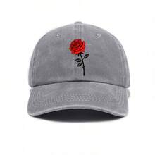 玫瑰印花渔夫帽，时尚设计元素 - 男女皆宜的休闲帽，适合日常通勤和户外活动 - A - 查看 11