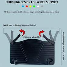 1/2个便携式可折叠乐谱架 - 轻巧ABS桌面乐谱架，黑色钢琴桌乐谱架，适用于书籍、阅读、平板电脑和智能手机 - 迷你黑色乐谱架，桌面配件，学生用品，方便旅行和收纳，解放双手，易于携带，适用于音乐配件、钢琴配件、音乐教室、乐队、演出、合唱团、办公桌配件、手机支架、平板电脑支架 - 彩色 - 查看 9