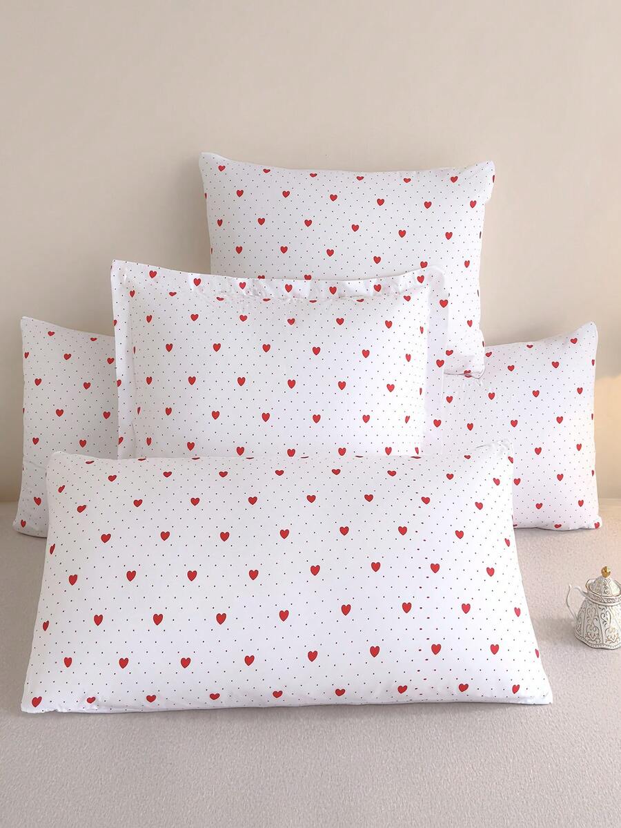 Vỏ gối mềm mại, chất liệu microfiber tốt nhất và giá rẻ - Vỏ gối chống dị ứng và thoáng khí, kích thước lớn, dài, tiêu chuẩn, cỡ Queen, Twin, Single, Double, Full, King, Body, European và Square, hoàn hảo cho bộ ga trải giường mọi mùa. - Đỏ và trắng - Xem 1