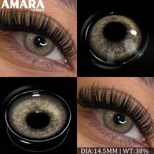 AMARA 1 Pair Color Contact Lenses For Eyes Brown Colorcon Lenses Cosmetics Blue Colored Lenses Cosmetic Eye Lens Yearly Use - ZURICH-bROWN - View 3