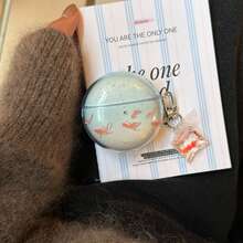 韩版渐变蓝金鱼耳机套 + 金鱼收纳袋，适用于华为 Freebuds 7i、Freebuds 2 新版、Freebuds SE3、Freebuds 5i、Pro 3，可爱韩版耳机套 - 淺藍色 - 查看 9