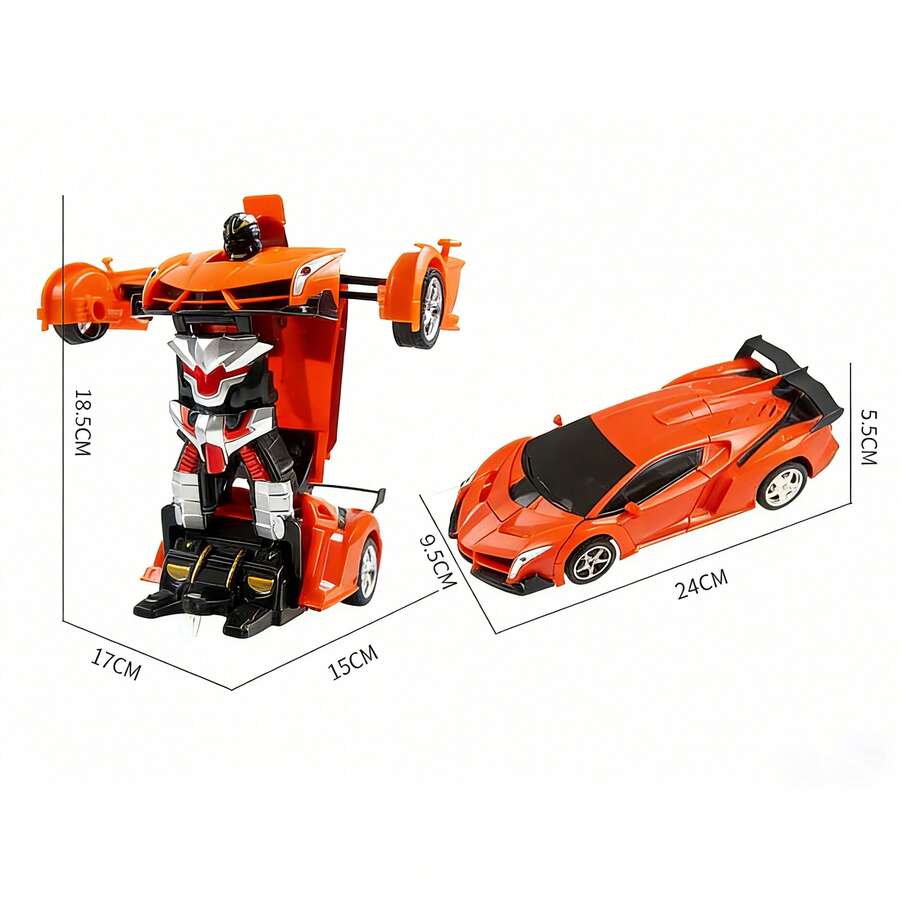 ¡Conviértete en un simulador de con un solo clic!Este coche de carreras teledirigido es a la vez un rey de la pista y un guerrero transformable.Un coche de carreras teledirigido transformable: ¡un regalo sorpresa encantador para tu hijo!¡El compañero perfecto para cualquier ocasión!Doble transformación y modo de carrera: ¡es tan divertido que no querrás parar!¡Un regalo ideal de cumpleaños o Navidad para niños! - Rojo anaranjado - Ver 1