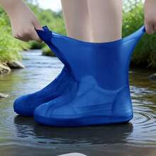 1 đôi bọc giày chống thấm nước bằng cao su latex, dùng ngoài trời, chống mưa, chống trơn trượt, độ đàn hồi cao và chống mài mòn, dễ mang vào và tháo ra, có thể gấp gọn và mang theo, mềm mại và dễ cất giữ, bọc giày đi mưa kích thước bỏ túi với thiết kế đế chống trơn trượt, thích hợp cho cắm trại, đạp xe, leo núi, chạy bộ, dùng được cho cả nam và nữ, dễ vệ sinh, phụ kiện ngoài trời thiết yếu. - Nhiều màu - Xem 5